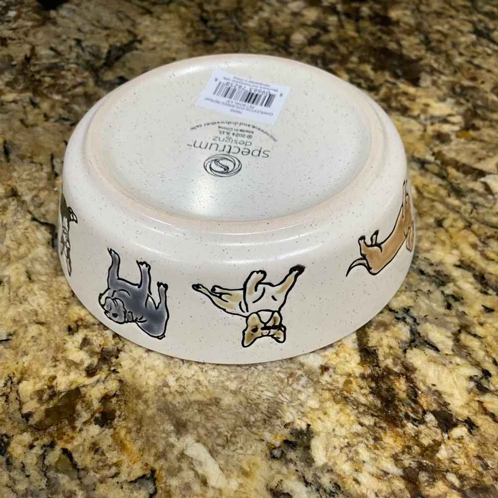 Spectrum Designz speckled 5” pet bowl - Charleston’s Dog Breed - Fabulou! NEW